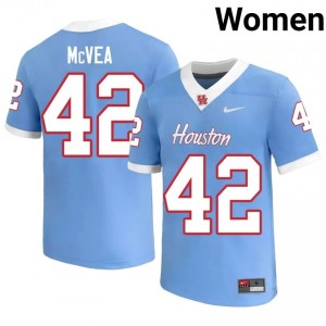 Warren McVea #42 Blue Houston Cougars NCAA Football Jersey | Women's Premium Team Edition 18797751