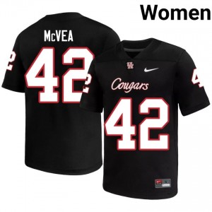 #42 Warren McVea UH Cougars Black Women's Player Football Jersey | Fan Exclusive Edition 28516582