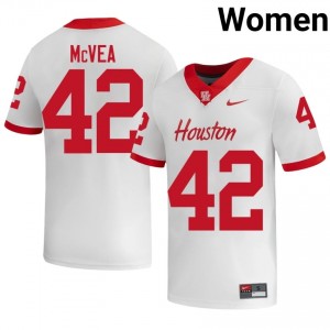 Houston Coogs Warren McVea #42 White Women's College Football Jersey | Premium Stitched Edition 17190552