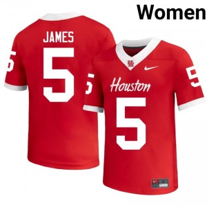 #5 Will James UH Cougars Red Women's University Football Jersey | Fan Exclusive Edition 26958407