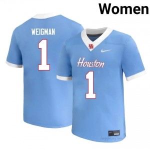 #1 Conner Weigman UH Cougars Blue Women's University Football Jersey | Fan Exclusive Edition 90000233