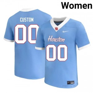 #00 Custom UH Cougars Blue Women's NCAA Football Jersey | Fan Exclusive Edition 55397622