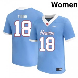 #18 Koby Young UH Cougars Blue Women's College Football Jersey | Fan Exclusive Edition 62414619