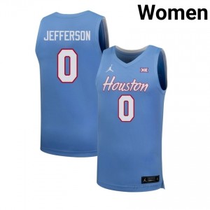 #0 Kordel Jefferson Cougars Blue Women's Basketball University Jersey | Premium Replica Edition 79429229