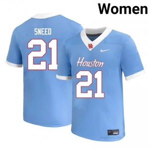 #21 Stacy Sneed UH Cougars Blue Women's College Football Jersey | Fan Exclusive Edition 54276006