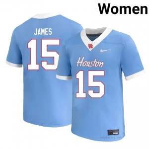 #15 Will James UH Cougars Blue Women's Player Football Jersey | Fan Exclusive Edition 34616587