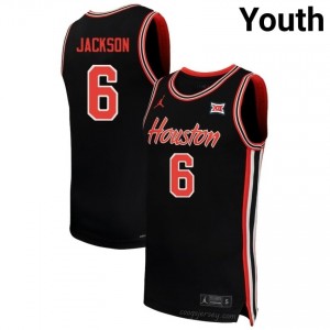 Houston Cougars Bryce Jackson #6 Black Youth Basketball Jersey | NCAA Premium Quality Edition 95186617