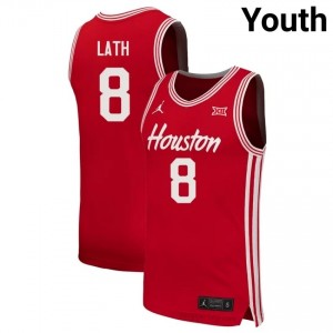 Cedric Lath HOU Cougars #8 Red Youth Basketball Jersey | NCAA Fan Game Gear 51097701