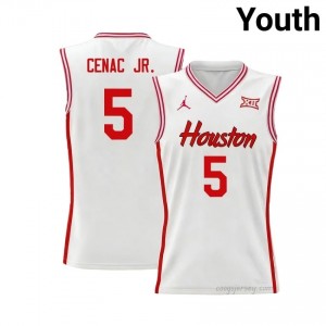 Chris Cenac Jr. #5 UH Cougars White Youth Basketball Jersey | NCAA Licensed Official Wear 44670713