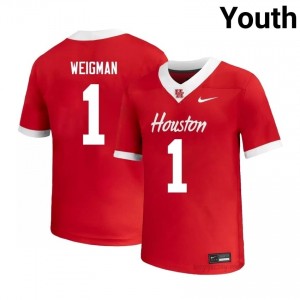 Cougars Conner Weigman #1 Red Youth High School Football Jersey | Premium Stitched Edition 66882991