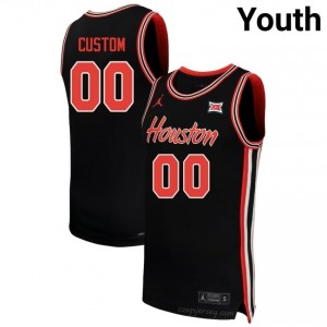 Houston Cougars Custom #00 Black Youth Basketball Jersey | NCAA Premium Quality Edition 88164314