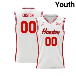 Custom #00 UH Cougars White Youth Basketball Jersey | NCAA Licensed Official Wear 19574223