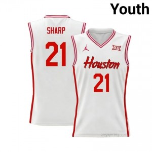 Emanuel Sharp #21 UH Cougars White Youth Basketball Jersey | NCAA Licensed Official Wear 82821808