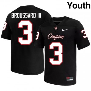 Houston Coogs Harvey Broussard III #3 Black Youth University Football Jersey | Premium Stitched Edition 72903116