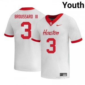 Harvey Broussard III #3 White Houston Cougars NCAA Football Jersey | Youth Premium Team Edition 21157333