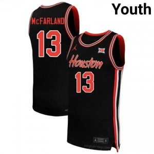 Houston Cougars Jacob McFarland #13 Black Youth Basketball Jersey | NCAA Premium Quality Edition 89169307