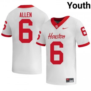 Jordan Allen #6 White Houston Cougars High School Football Jersey | Youth Premium Team Edition 72811051