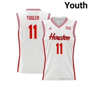 Joseph Tugler #11 UH Cougars White Youth Basketball Jersey | NCAA Licensed Official Wear 52325154