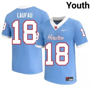#18 Khalil Laufau UH Cougars Blue Youth Player Football Jersey | Fan Exclusive Edition 49441131