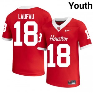 Houston Coogs Khalil Laufau #18 Red Youth College Football Jersey | Premium Stitched Edition 54288375