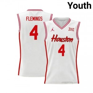 Kingston Flemings #4 UH Cougars White Youth Basketball Jersey | NCAA Licensed Official Wear 26792587