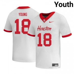 Koby Young #18 White Houston Cougars Player Football Jersey | Youth Premium Team Edition 47762176