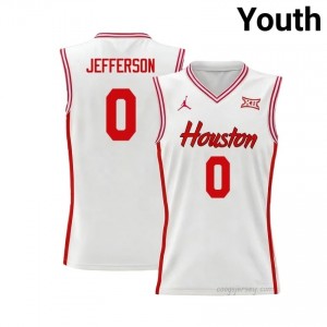 Kordel Jefferson #0 UH Cougars White Youth Basketball Jersey | NCAA Licensed Official Wear 21741491