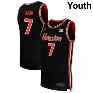 Houston Cougars Milos Uzan #7 Black Youth Basketball Jersey | NCAA Premium Quality Edition 77989858