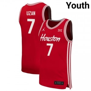 Milos Uzan HOU Cougars #7 Red Youth Basketball Jersey | NCAA Fan Game Gear 64018795
