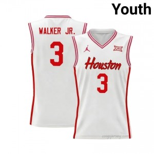 Ramon Walker Jr. #3 UH Cougars White Youth Basketball Jersey | NCAA Licensed Official Wear 26007405