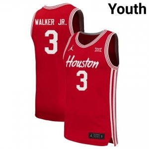Ramon Walker Jr. HOU Cougars #3 Red Youth Basketball Jersey | NCAA Fan Game Gear 93646287
