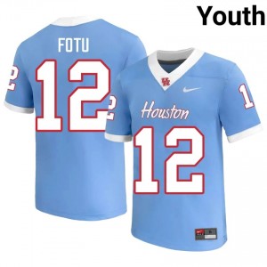 #12 Sione Fotu UH Cougars Blue Youth College Football Jersey | Fan Exclusive Edition 32835291