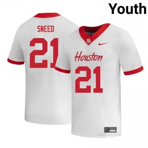 Stacy Sneed #21 White Houston Cougars Player Football Jersey | Youth Premium Team Edition 60063880