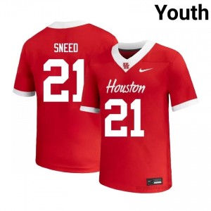 Cougars Stacy Sneed #21 Red Youth University Football Jersey | Premium Stitched Edition 40800516