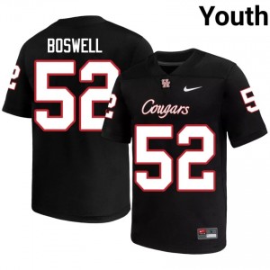 Houston Coogs Anthony Boswell #52 Black Youth College Football Jersey | Premium Stitched Edition 10408937