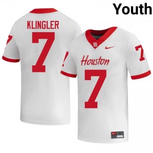 David Klingler #7 White Houston Cougars High School Football Jersey | Youth Premium Team Edition 11408550