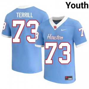 #73 Drew Terrill UH Cougars Blue Youth High School Football Jersey | Fan Exclusive Edition 92293063
