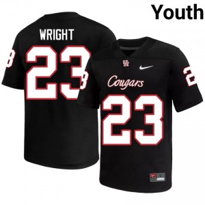 Houston Coogs Elmo Wright #23 Black Youth University Football Jersey | Premium Stitched Edition 97045362