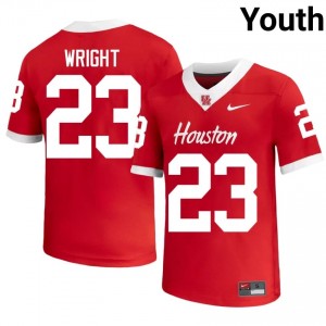 Houston Coogs Elmo Wright #23 Red Youth NCAA Football Jersey | Premium Stitched Edition 63200499