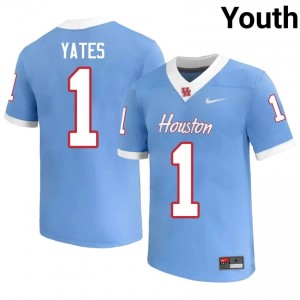 #1 Jaden Yates UH Cougars Blue Youth College Football Jersey | Fan Exclusive Edition 76766881