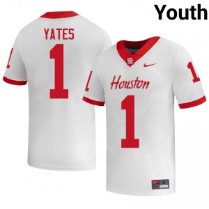 Jaden Yates #1 White Houston Cougars University Football Jersey | Youth Premium Team Edition 61172184