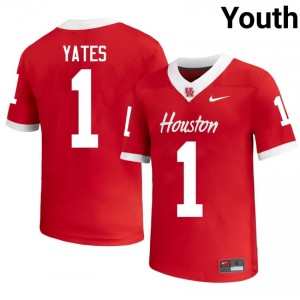Houston Coogs Jaden Yates #1 Red Youth High School Football Jersey | Premium Stitched Edition 23332924