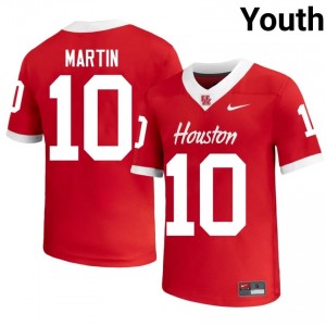 Houston Coogs Jaquise Martin #10 Red Youth NCAA Football Jersey | Premium Stitched Edition 53961694