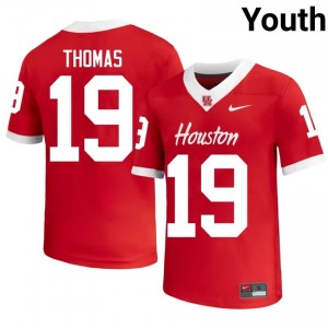 Houston Coogs Kaleb Thomas #19 Red Youth High School Football Jersey | Premium Stitched Edition 46956331
