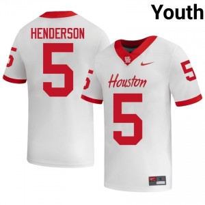 Keisean Henderson #5 White Houston Cougars Player Football Jersey | Youth Premium Team Edition 30888516
