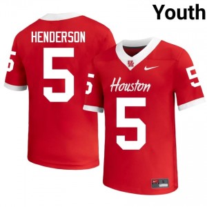 Houston Coogs Keisean Henderson #5 Red Youth NCAA Football Jersey | Premium Stitched Edition 61452060