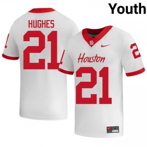 Makhi Hughes #21 White Houston Cougars NCAA Football Jersey | Youth Premium Team Edition 34704917