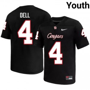 Houston Coogs Tank Dell #4 Black Youth Player Football Jersey | Premium Stitched Edition 91085660