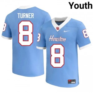 #8 Tyson Turner UH Cougars Blue Youth Player Football Jersey | Fan Exclusive Edition 55963966