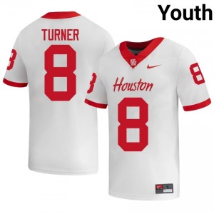Tyson Turner #8 White Houston Cougars NCAA Football Jersey | Youth Premium Team Edition 61780606